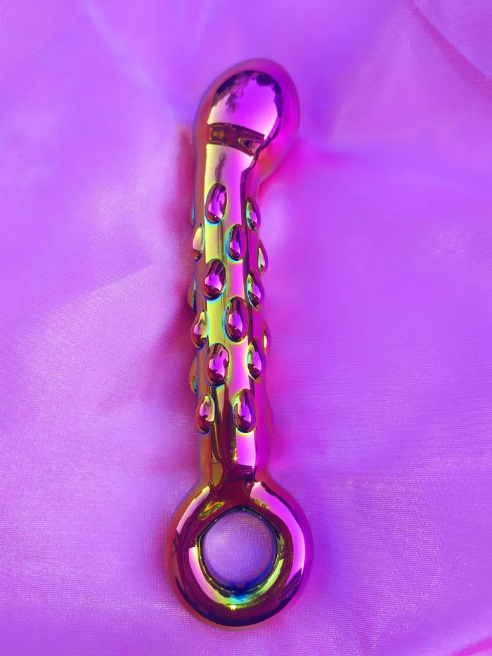 hellokinky999 Dildos Holographic Rainbow Glass Dildo 