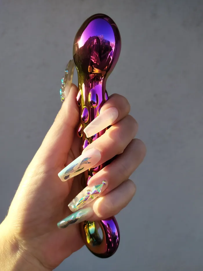 hello.kinky.999 Dildos | 🌈  Holographic Rainbow Glass Dildo 🌈