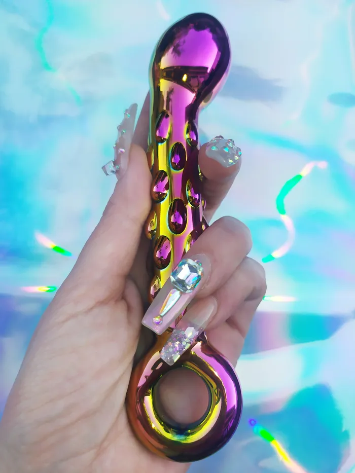 hello.kinky.999 Dildos | 🌈  Holographic Rainbow Glass Dildo 🌈