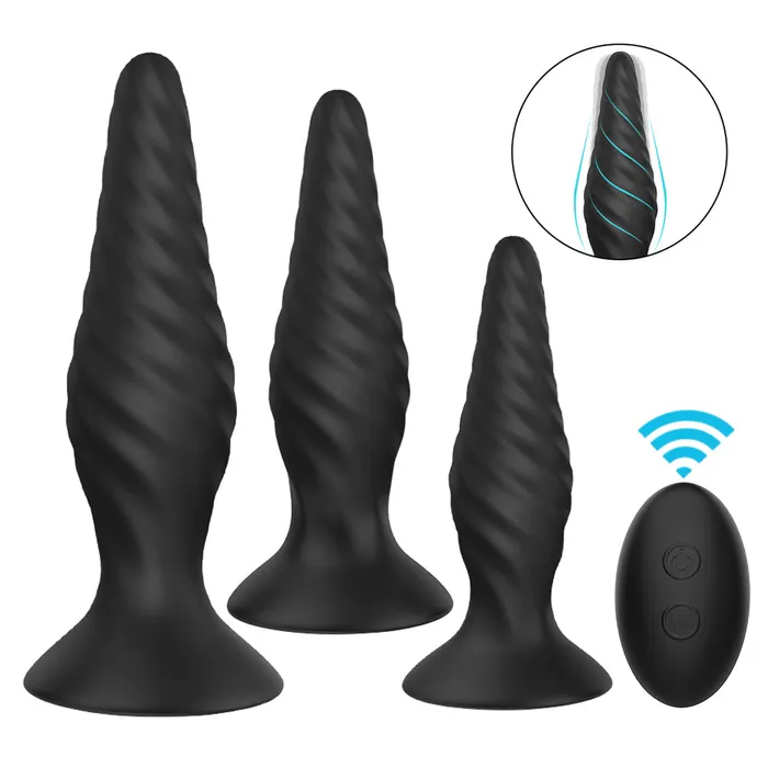 3 Sizes Spiral Anal Plug Kit With Sucker Detachable 9 Modes Bullet Sorlove Male Sex Toys