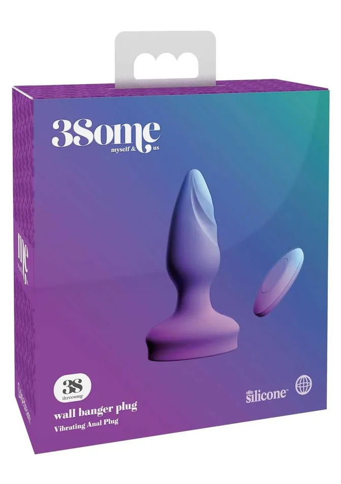 3some Anal 3Some Wall Banger Silicone Rechargeable Remote Control Anal Plug