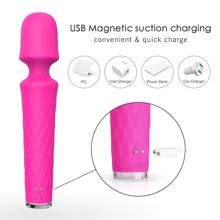 74 Modes 7Color Light Base Wand Massager Handle Without Vibration Sorlove Vibrators