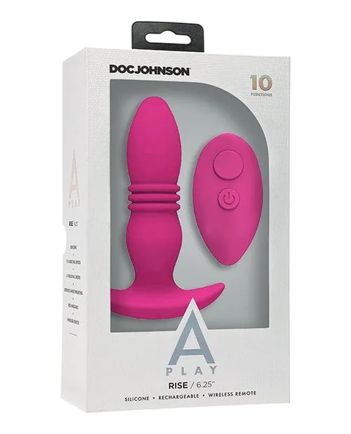 A Play Rise Rechargeable Silicone Anal Plug w Remote Doc Johnson Anal