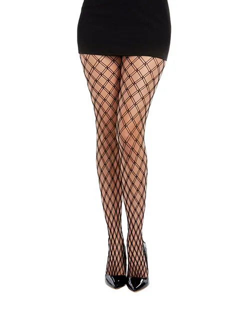 Anal Dreamgirl International Double Knitted Fence Net Pantyhose Black OS