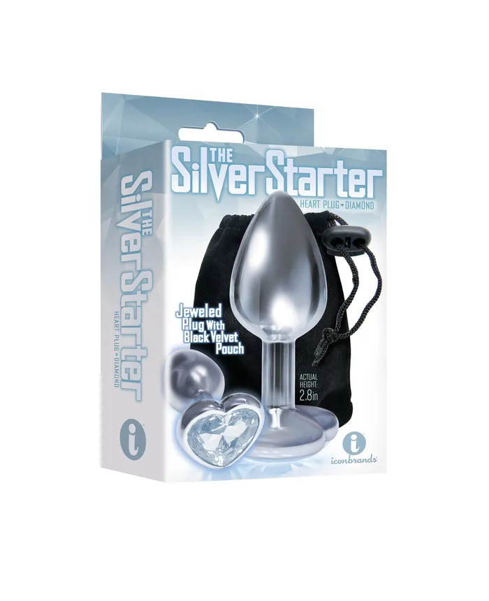 Anal Icon Brands The 9s The Silver Starter Bejeweled Heart Stainless Steel Plug