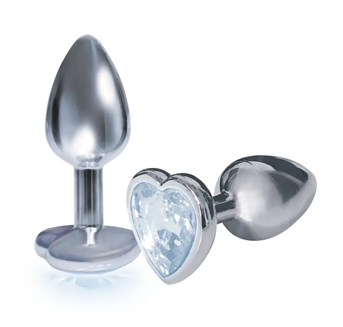 Anal Icon Brands The 9s The Silver Starter Bejeweled Heart Stainless Steel Plug