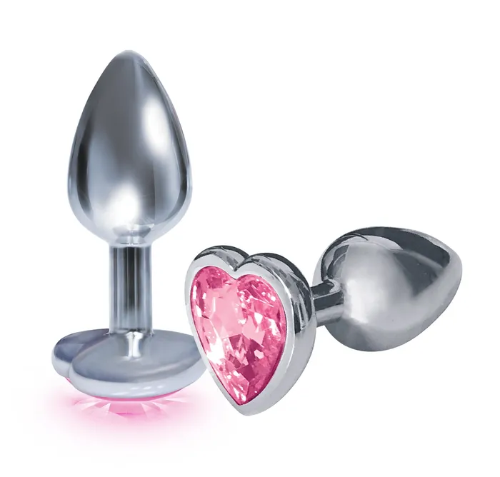 Anal Icon Brands The 9s The Silver Starter Bejeweled Heart Stainless Steel Plug