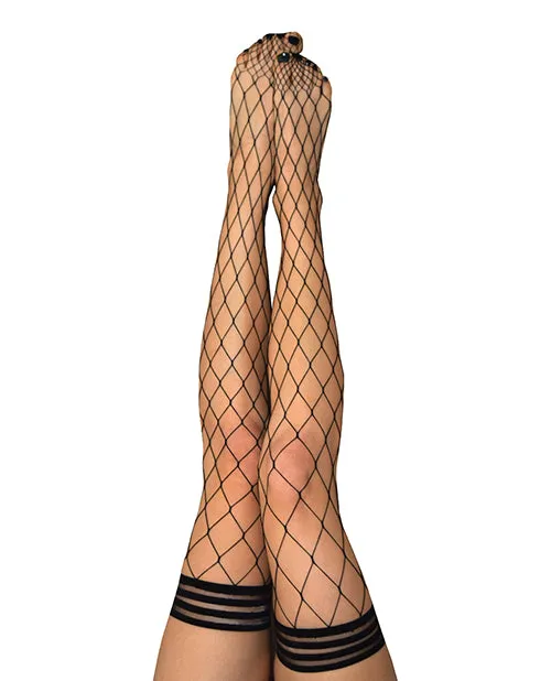 Anal Kixies INC Kixies Michelle Large Fishnet Thigh High Black Size B