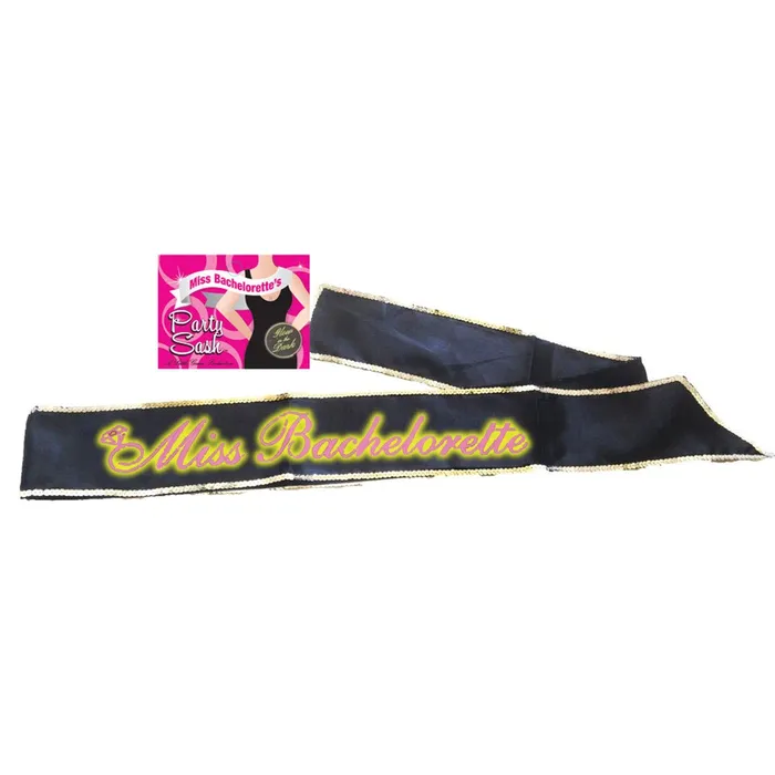 Anal Miss Bachelorette Glow Sash Black Little Genie