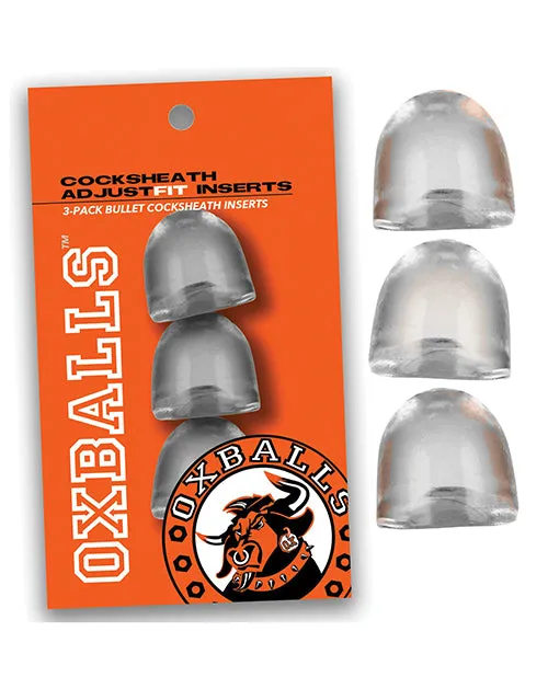 Anal Oxballs Cocksheath Adjustfit Inserts Pack of 3 Clear Blue Ox Designs LLCDba Oxballs