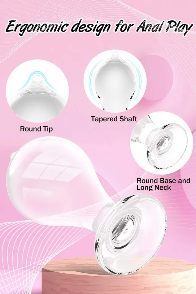 Anal Sorlove 3 Sizes Transparent Crystal Round Tip Anal Plugs Kit Massage Bum Plug