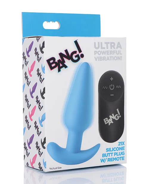 Bang 21X Vibrating Silicone Butt Plug Blue Xr LLC Anal