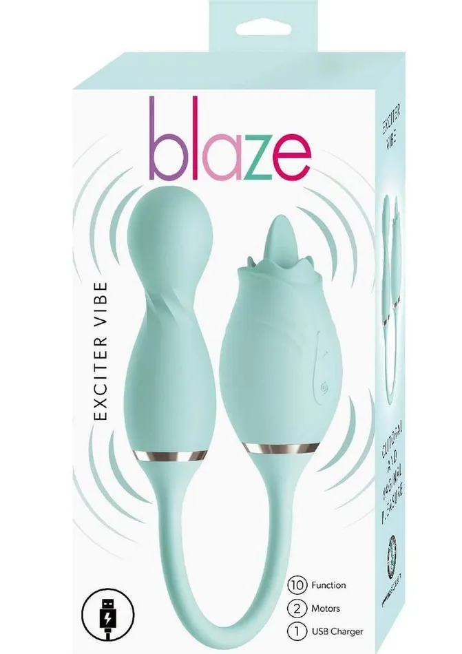 Blaze Exciter Rechargeable Silicone Dual Stimulating Vibrator Blaze Female Sex Toys