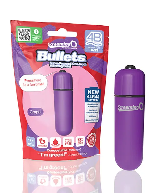 Bushman Products Female Sex Toys Screaming O 4B Vibrating Bullet Vibrator Grape