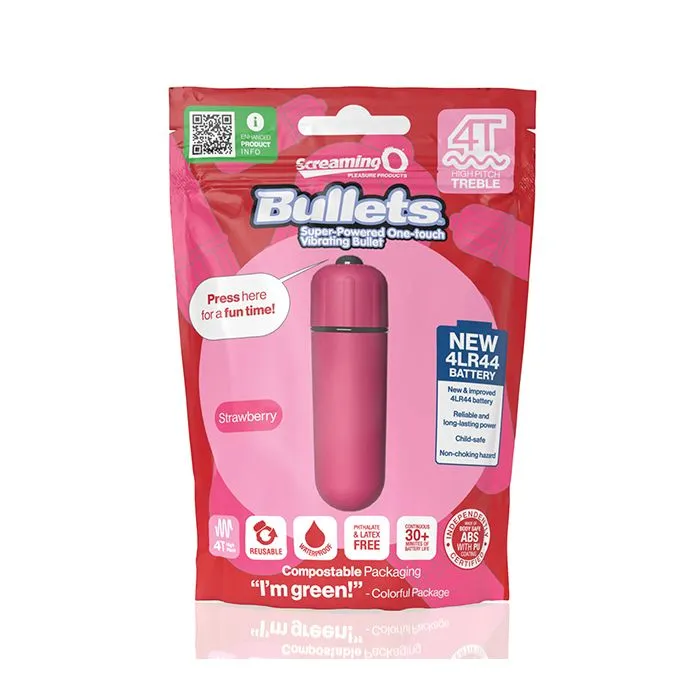 Bushman Products Female Sex Toys Screaming O 4T Tickle Tease Bullet Strawberry