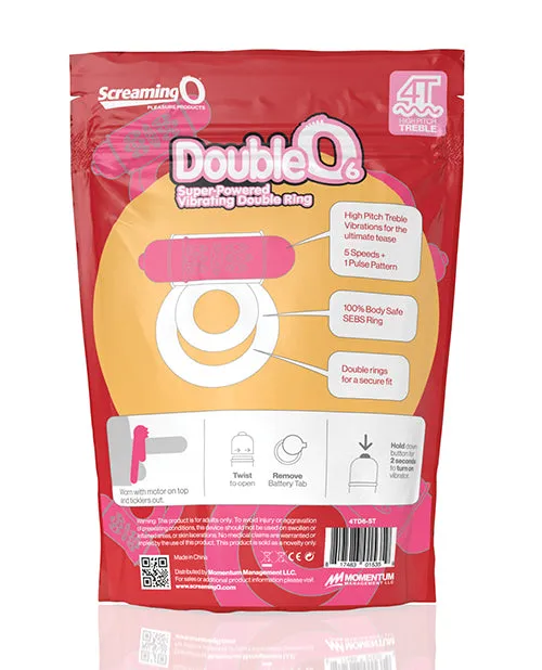 Couples Bushman Products Screaming O 4T DoubleO 6 Vibrating Double Ring Strawberry