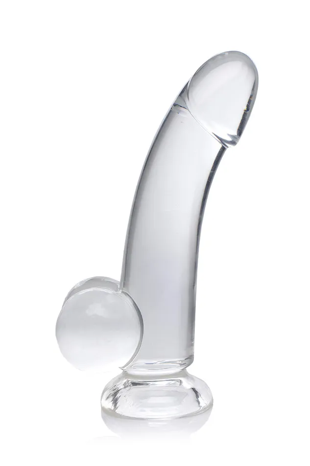 Curve Toys Jock Cthru 8 Smooth Dildo With Balls Clear Dildos