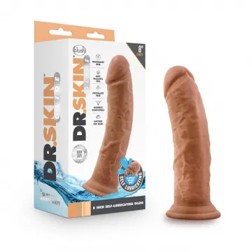 Dildos Nice and nasty Bz Dr Skin Glide 8 Inch Self Lubricating Dildo Mocha