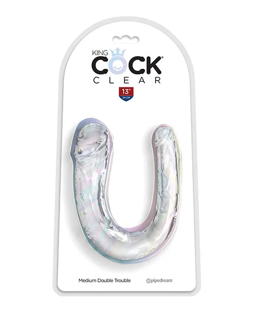 Dildos Pipedream Products King Cock Clear 13 Double Trouble Dildo Clear