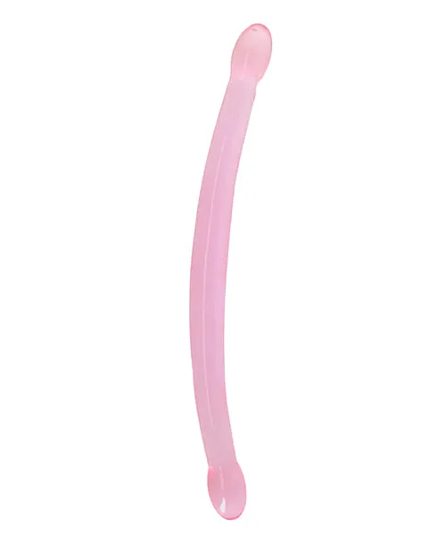 Dildos Shots America LLC Realrock Crystal Clear 17 Double Dildo Pink