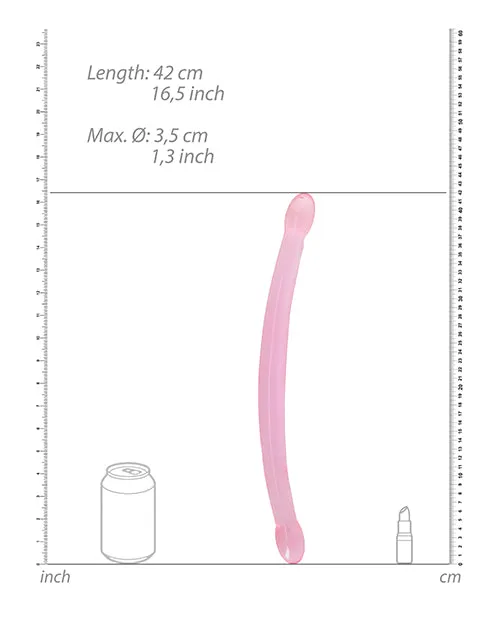 Dildos Shots America LLC Realrock Crystal Clear 17 Double Dildo Pink