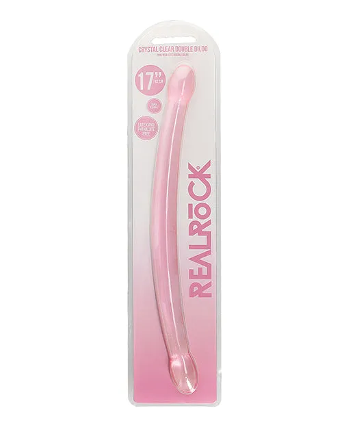 Dildos Shots America LLC Realrock Crystal Clear 17 Double Dildo Pink