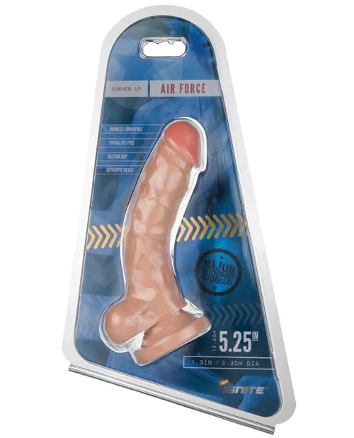 Dildos SI Novelties Major Dick Curved w Balls Suction Cup Air Force