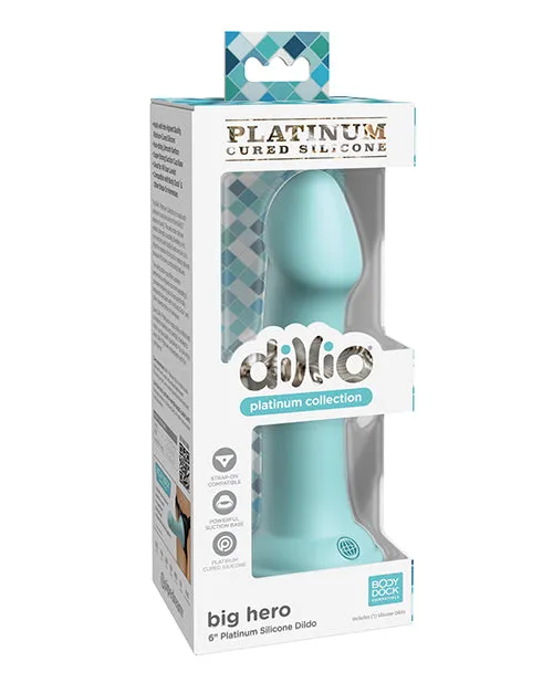 Dillio Platinum 6 Big Hero Silicone Dildo Teal Pipedream Products Dildos