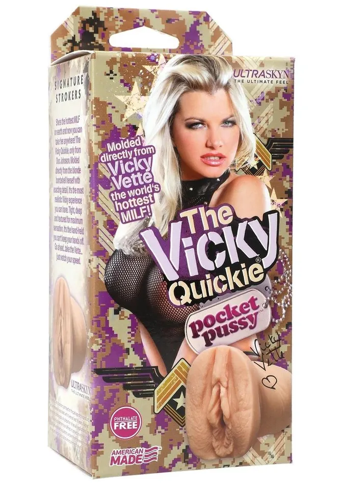 Doc Johnson Male Sex Toys Vicky Vette The Vicky Quickie Ultraskyn Pocket Masturbator Pussy