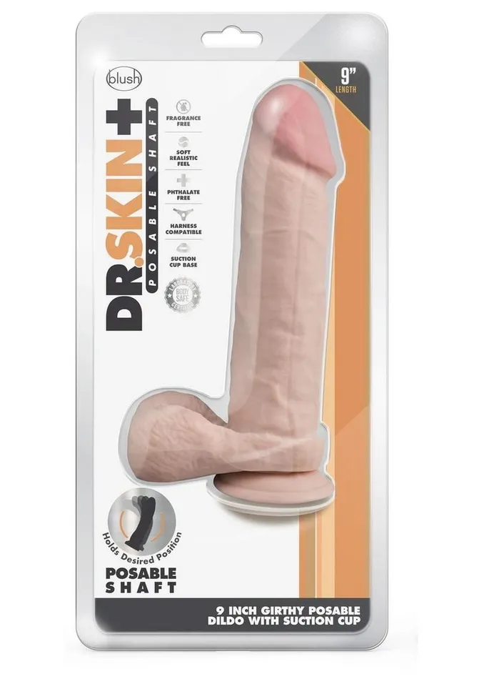 Dr Skin Female Sex Toys Dr Skin Plus Thick Posable Dildo with Balls