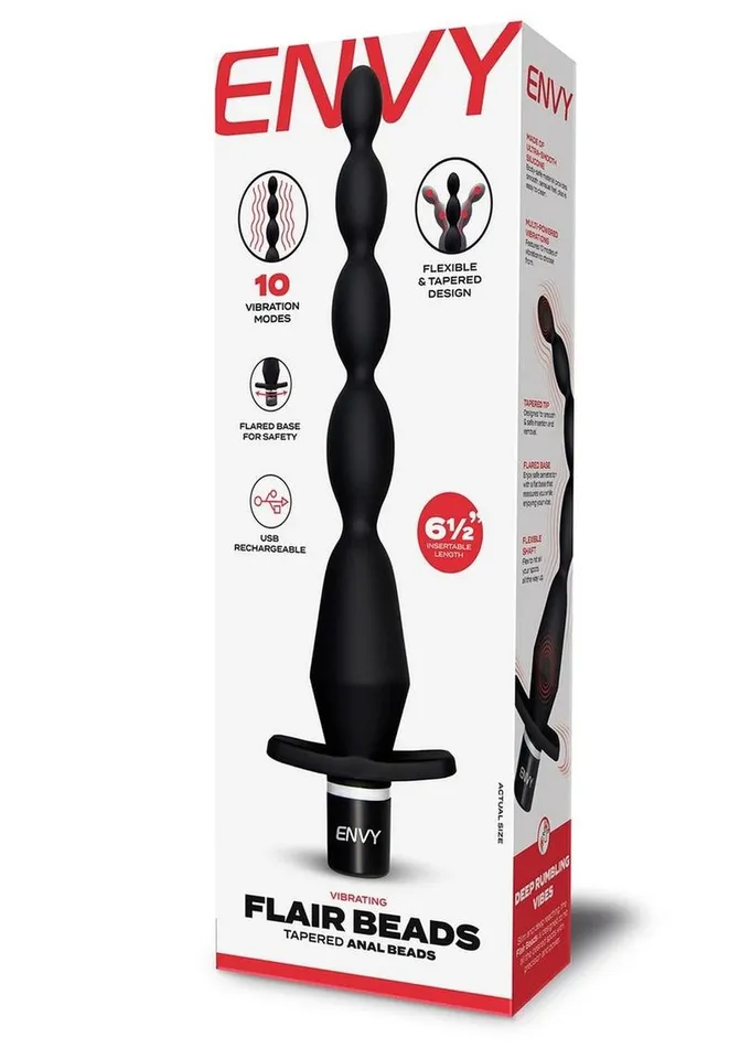 Envy Toys Anal Envy Toys Vibrating Flair Beads Rechargeable Silicone Tapered Anal Beads