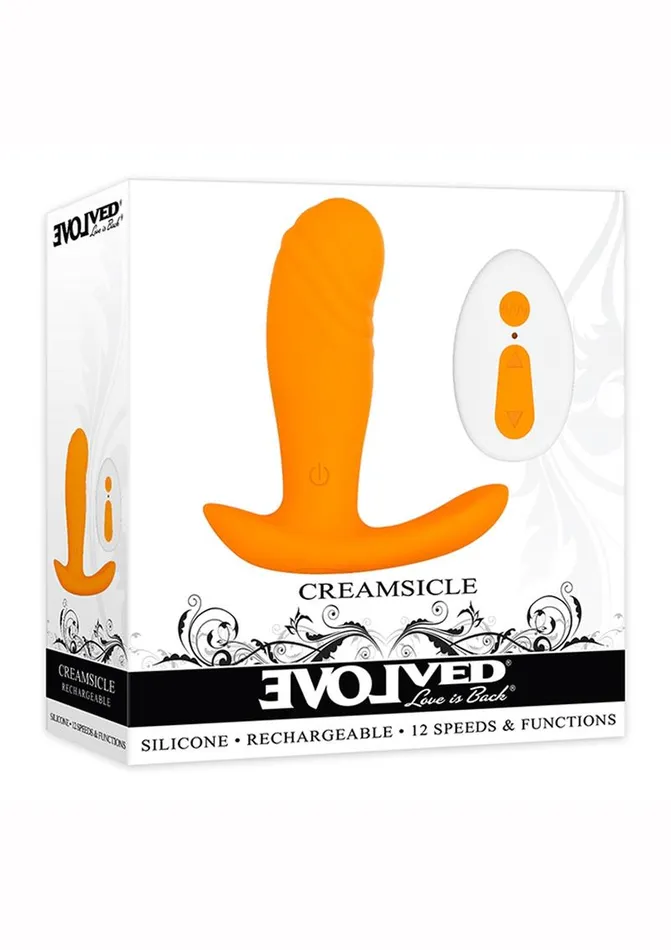 Evolved Creamsicle Silicone Rechargeable Wearable Vibrator with Remote Control Female Sex Toys