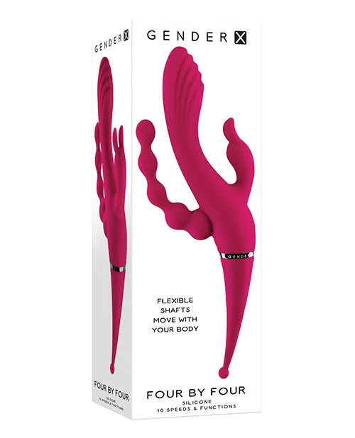 Evolved Novelties INC Vibrators Gender X Four By Four Vibe Burgundy