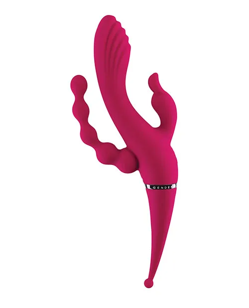 Evolved Novelties INC Vibrators Gender X Four By Four Vibe Burgundy