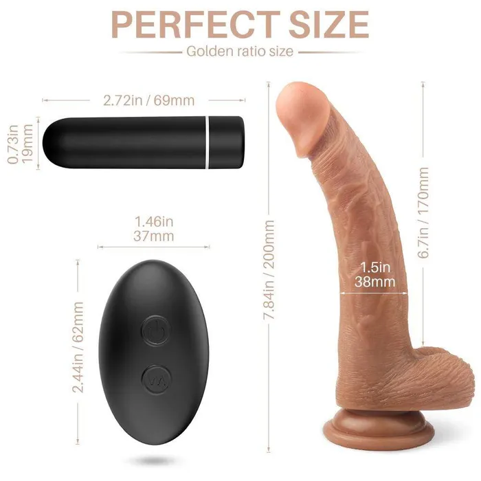 Female Sex Toys ADLTOYFUN Realistic Vibrating Dildo with a Bullet