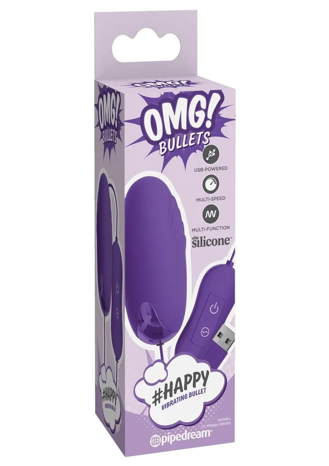 Female Sex Toys OMG Omg Bullets Happy USBPowered Silicone Vibrating Bullet