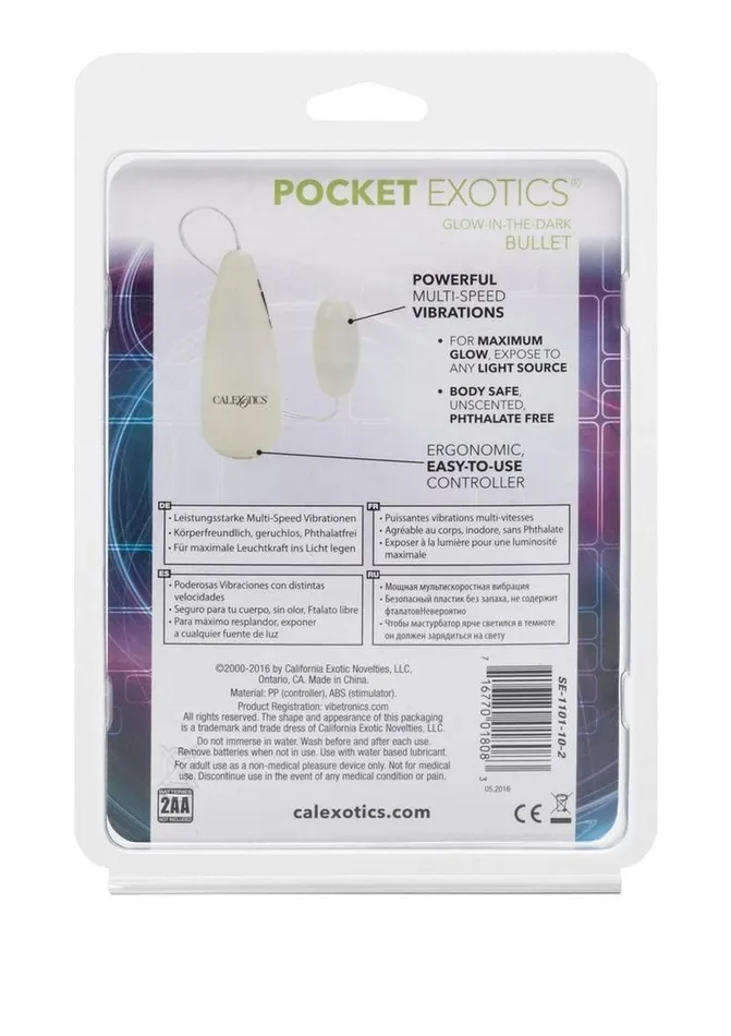 Female Sex Toys Pocket Exotics Pocket Exotics Glow In The Dark Bullet Glow