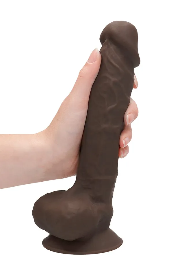 Female Sex Toys Shots America Silicone Dildo With Balls 228 Cm Brown