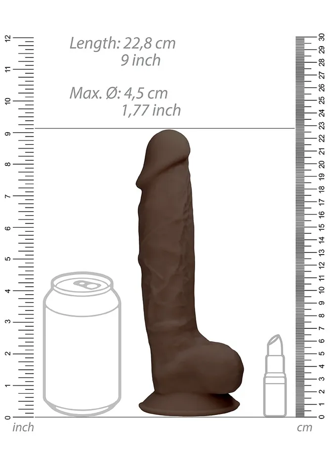 Female Sex Toys Shots America Silicone Dildo With Balls 228 Cm Brown