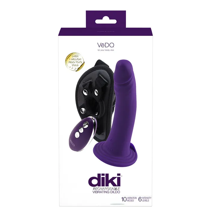 Female Sex Toys VeDO VeDO DIKI Vibrating StrapOn Purple