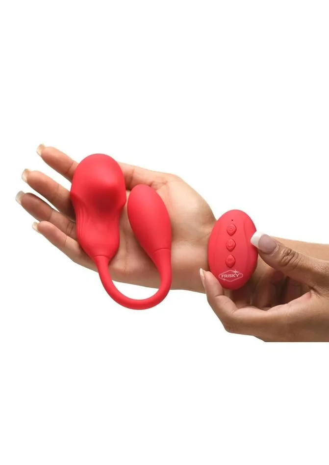 Frisky Female Sex Toys Frisky Double Love Connection Rechargeable Silicone Panty Vibe with Remote