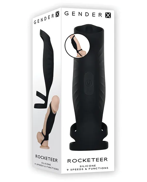 Gender X Rocketeer Cock Sheath Black Evolved Novelties INC Anal