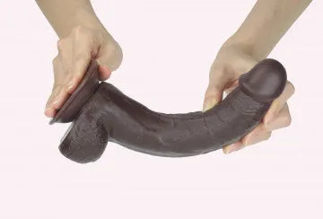 Get Lucky 9 Real Skin Dildo Dark Brown Thank Me Now INC Dildos