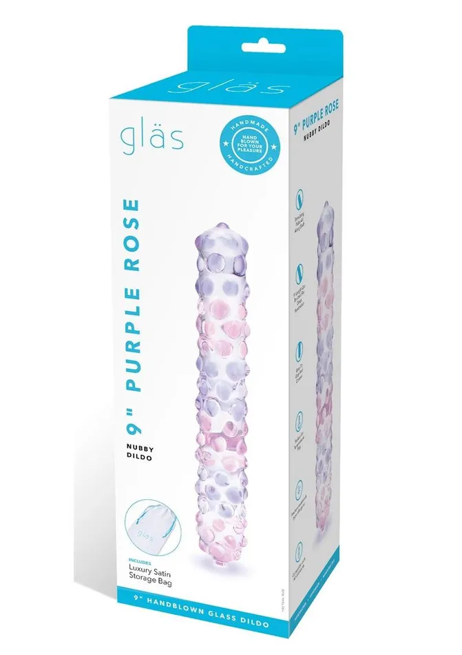 Glas Purple Rose Glass Nubby Dildo Glas Dildos