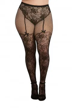 Knitted Lace Garterhose Queen Size Black Nice and nasty Bz Anal