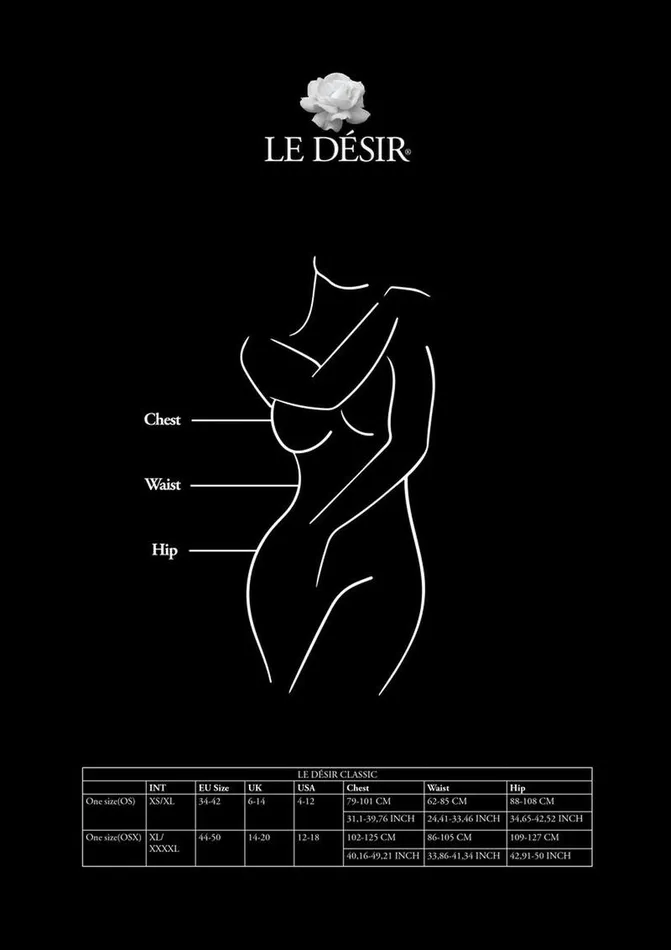 Le Desir Bodystockings Playsuits Le Desir Net High Neck Bodystocking