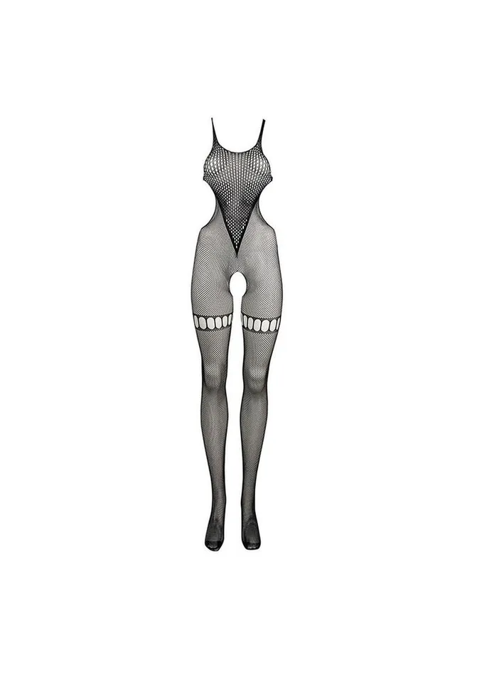 Le Desir Bodystockings Playsuits Le Desir Net High Neck Bodystocking