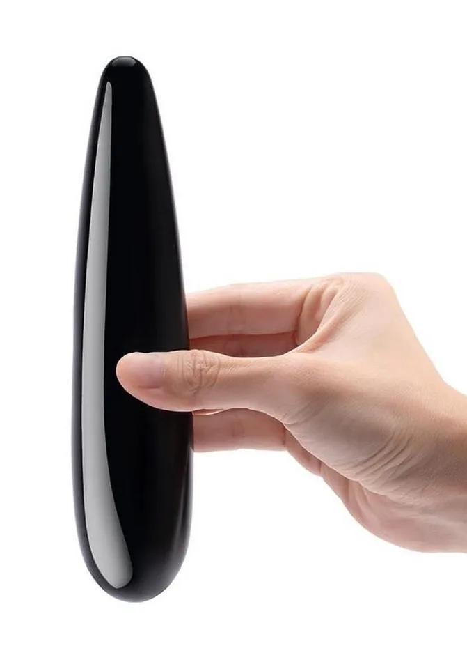 Le Wand Crystal Wand Probe with Silicone Ring Black Obsidian Le Wand Male Sex Toys