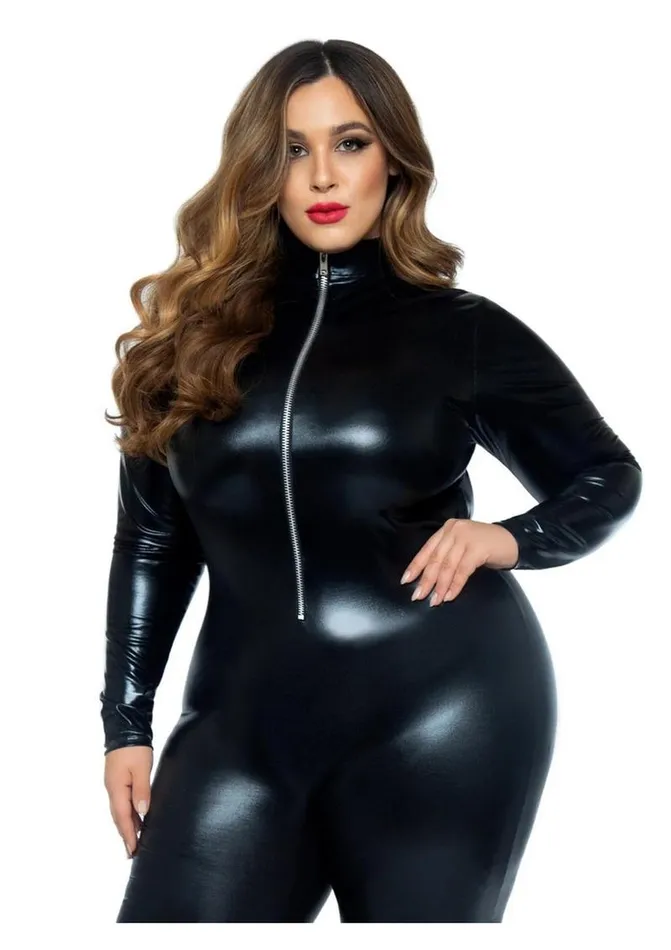 Leg Avenue Lame Zipper Front Cat Suit Leg Avenue Vibrators