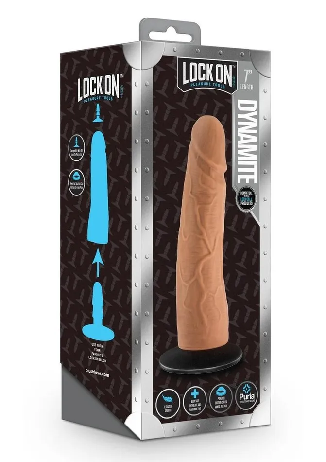 Lock On Dynamite Dildo with Suction Cup Adapter Lock On Female Sex Toys